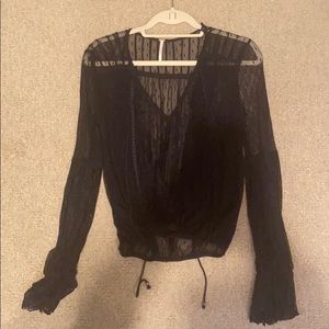 Free people black lace blouse